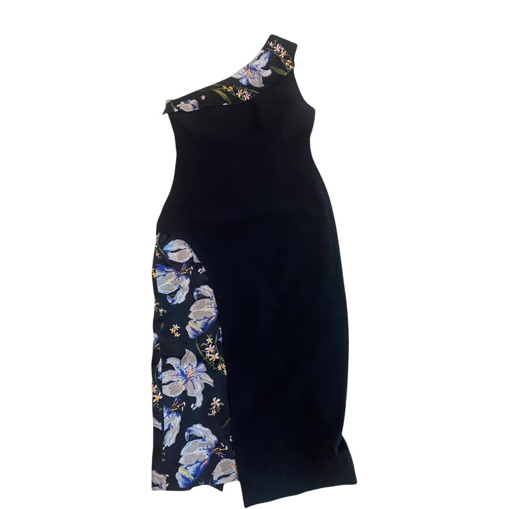 Cinq á Sept Black One Shoulder Dress
